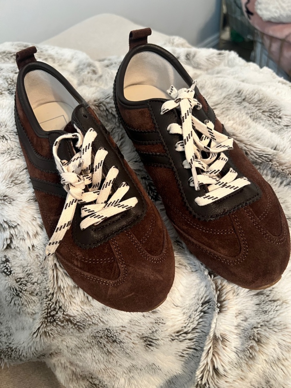 Brown suede sneakers